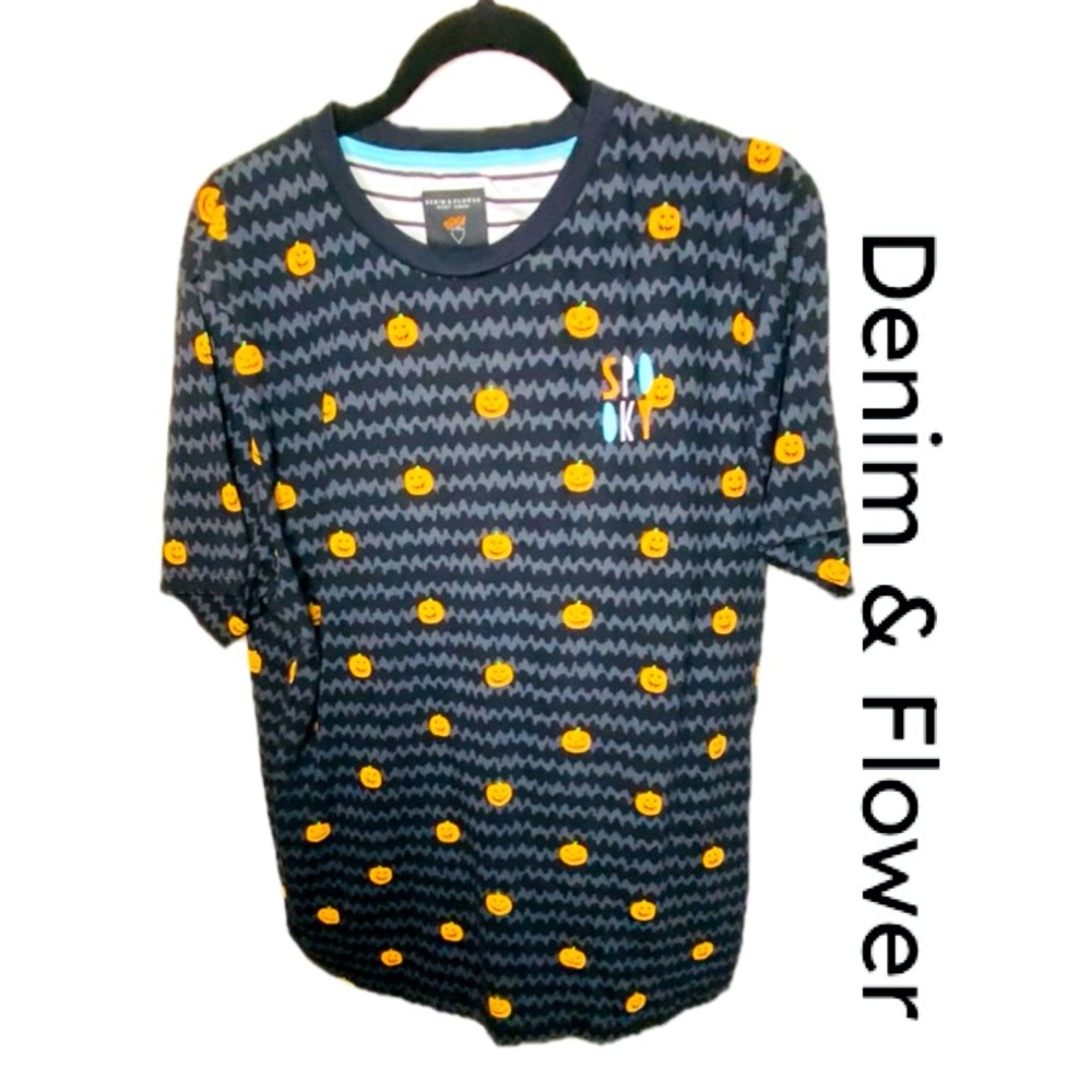 DENIM & FLOWER Ricky Singh Spooky Jack-o’-lantern Halloween T-Shirt Men’s Sz XL